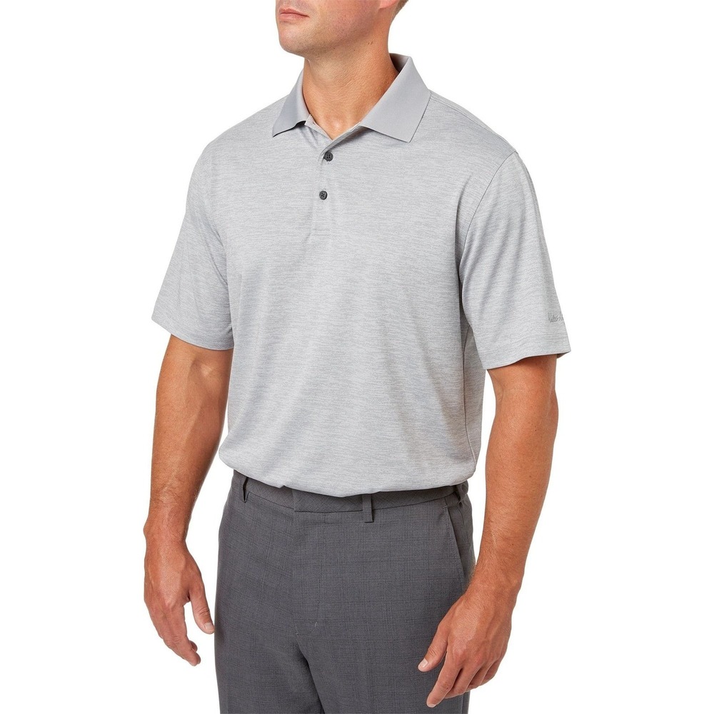 walter hagen men's core space dye golf short sleeve polo grey size Small NWT